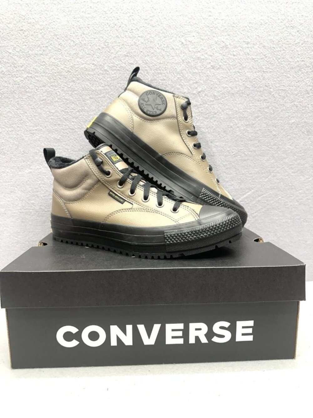 Converse Street Boots Men Size 9.5 Chuck Taylor All Star Malden Mid Taupe Black - Picture 5 of 12